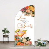 Lofaris Floral Love At First Sprits Wedding Half Moon Arch Backdrop